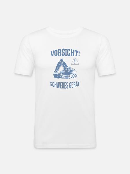 Bagger Baggerfahrer Baugeräteführer Schweres Gerät - Männer Slim Fit T-Shirt - Weiß