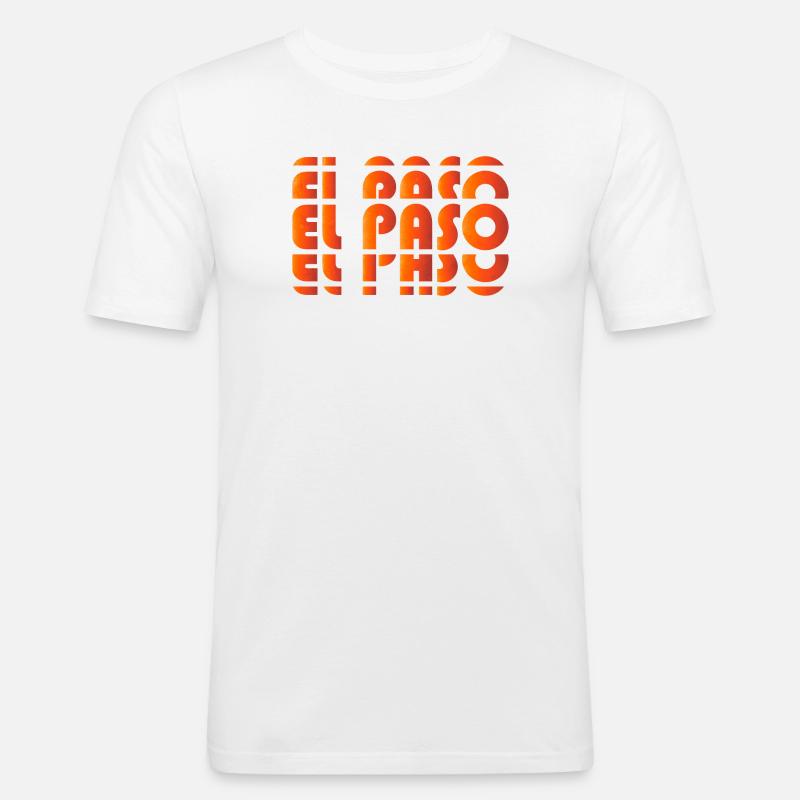 El Paso Gradient Raster - Männer Slim Fit T-Shirt - Weiß
