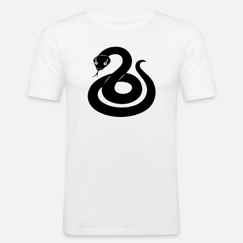 Schlangenschattenfigur aus dem chinesischen Tierkreis - Männer Slim Fit T-Shirt - Weiß