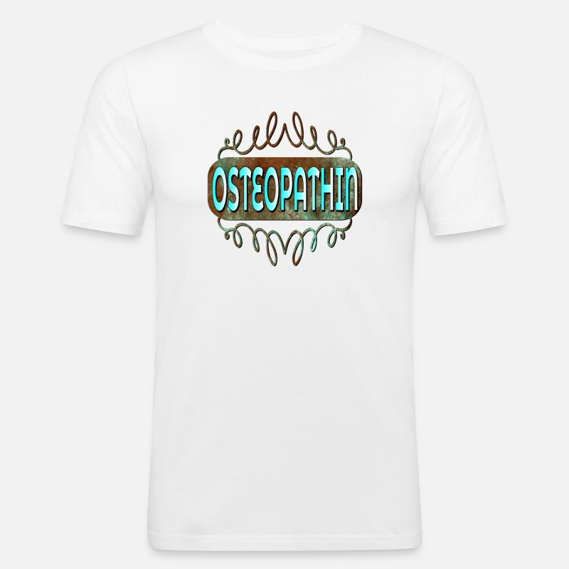 OSTEOPATHIE THERAPEUTIN - BERUF OSTEOPATHIN - Männer Slim Fit T-Shirt - Weiß