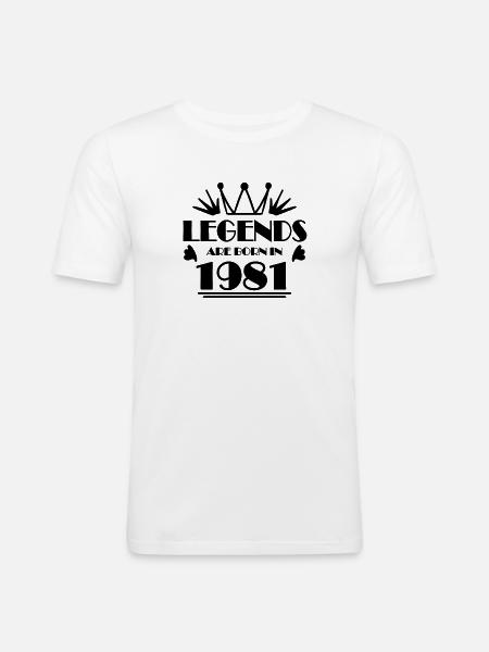 1981 - Born 1981 - Men's Slim Fit T-Shirt - white