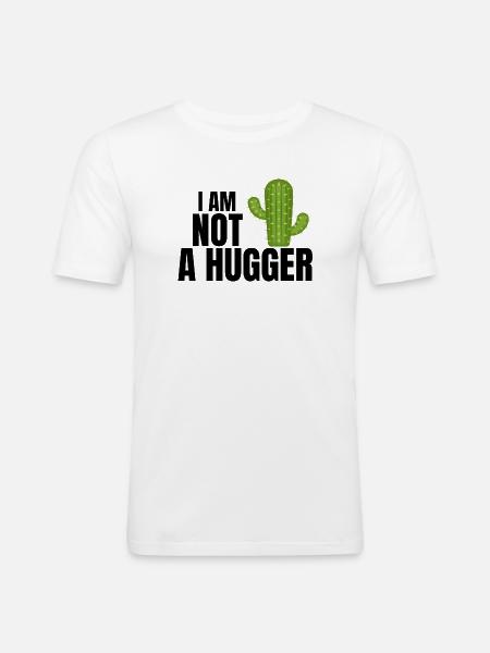 Ich bin kein Umarmer, Umarmer, Kaktus - Männer Slim Fit T-Shirt - Weiß
