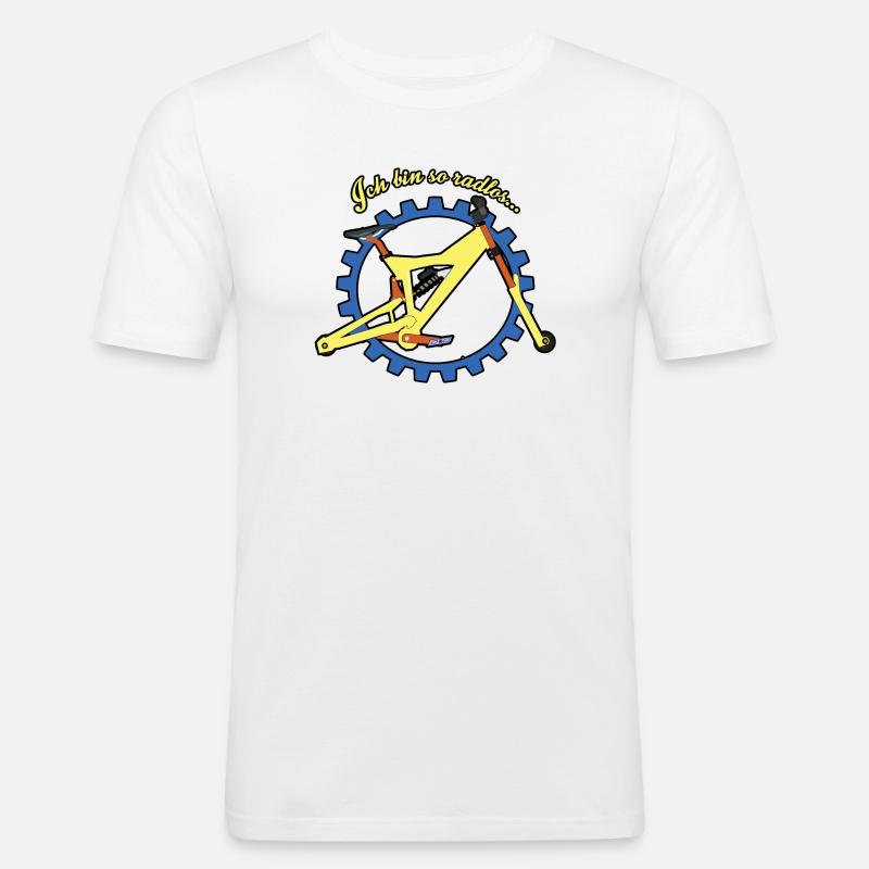 Ich bin so radlos - Männer Slim Fit T-Shirt - Weiß