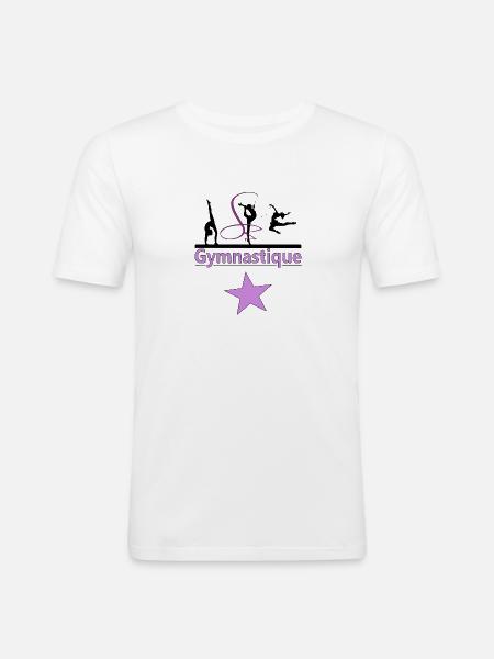 Gymnastique - T-shirt près du corps Homme - blanc