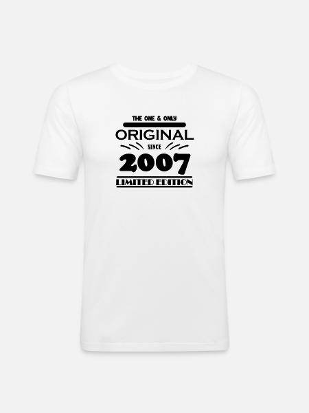 2007 - Year of construction 2007 - Vintage 2007 - Men's Slim Fit T-Shirt - white