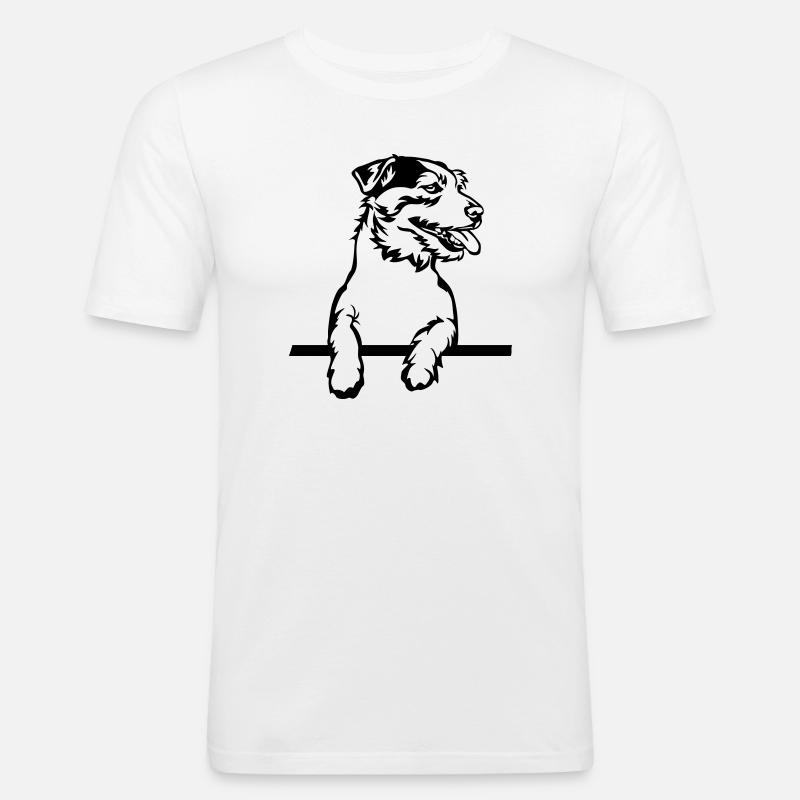 Jack Russell Terrier - Männer Slim Fit T-Shirt - Weiß