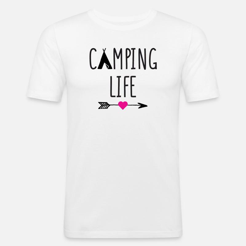 Leben auf dem Campingplatz - Männer Slim Fit T-Shirt - Weiß