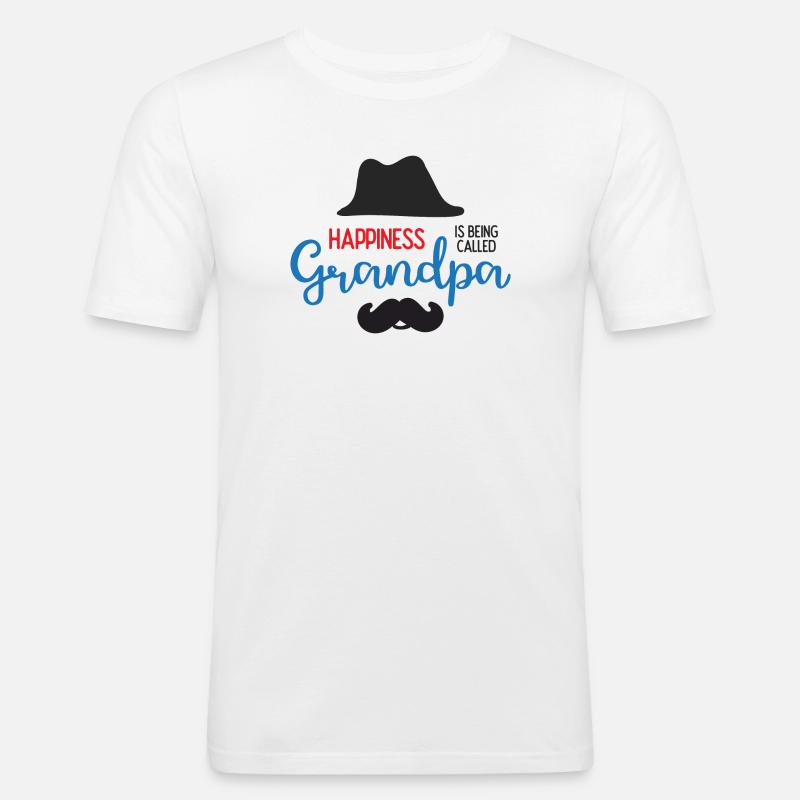 Happines wird Opa genannt - Männer Slim Fit T-Shirt - Weiß