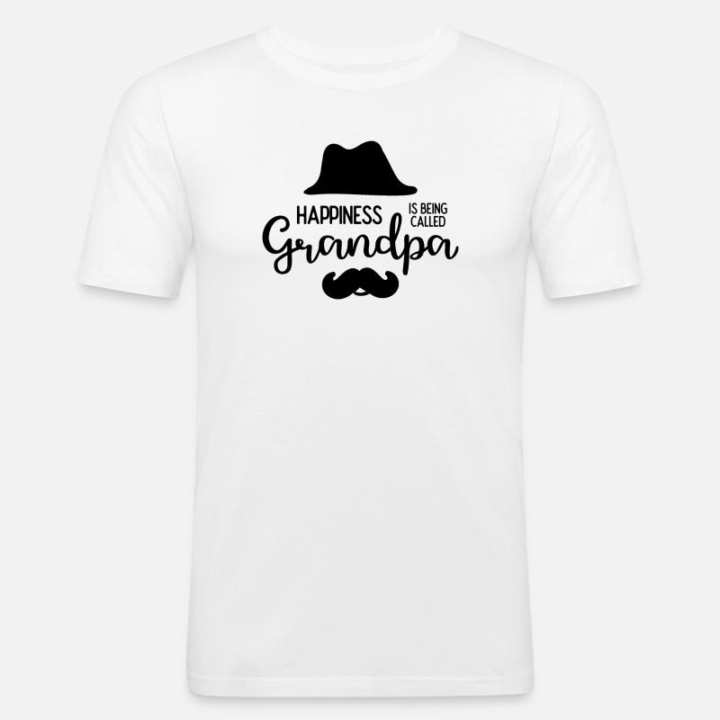 Happines wird Opa genannt - Männer Slim Fit T-Shirt - Weiß