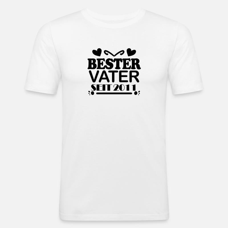 Bester Vater seit 2011 - Männer Slim Fit T-Shirt - Weiß