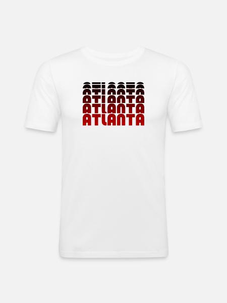 Atlanta Neon Typo Grid - Men's Slim Fit T-Shirt - white