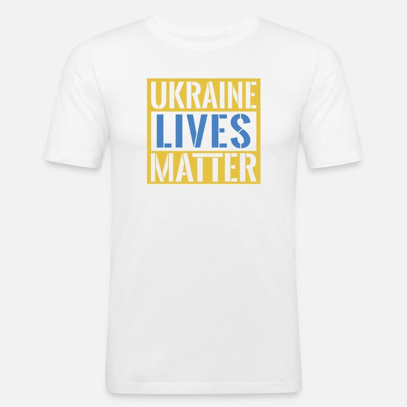 Ukraine Lives Matter Bold Statement - Männer Slim Fit T-Shirt - Weiß