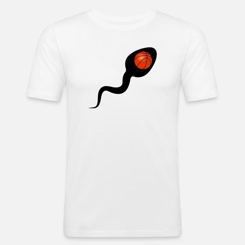 Sperma Basketball oder Basketball Sperma - Männer Slim Fit T-Shirt - Weiß
