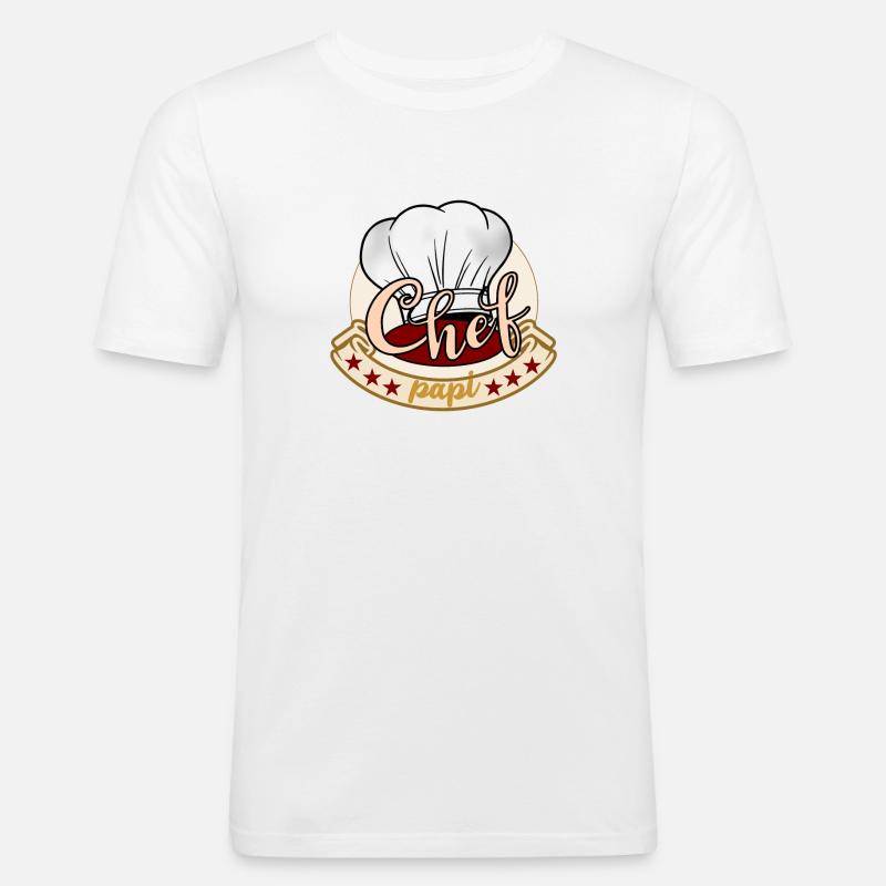 Chef cuisinier papi - T-shirt près du corps Homme - blanc