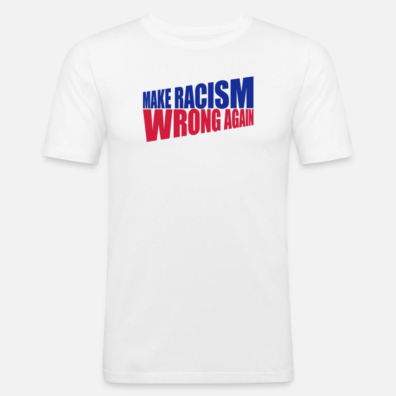 make racism wrong again - Männer Slim Fit T-Shirt - Weiß