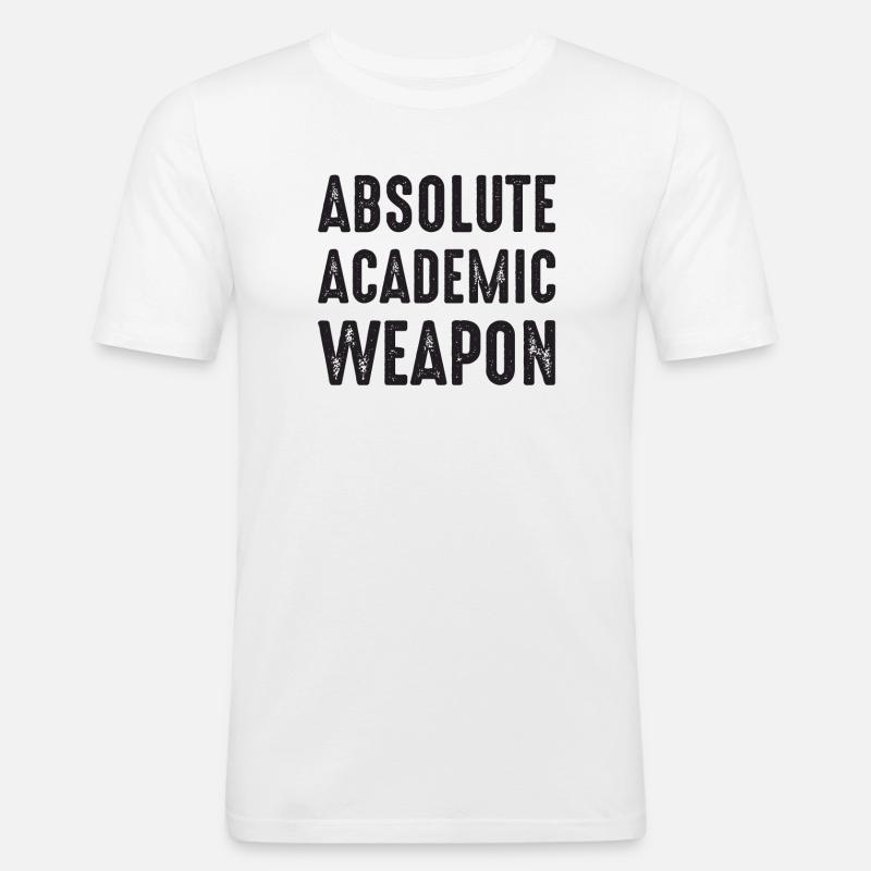 Studenten Absolute Academic Weapon - Männer Slim Fit T-Shirt - Weiß