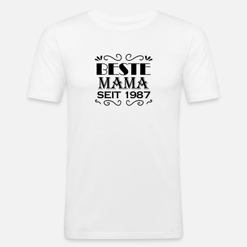 Beste Mama seit 1987 - Männer Slim Fit T-Shirt - Weiß