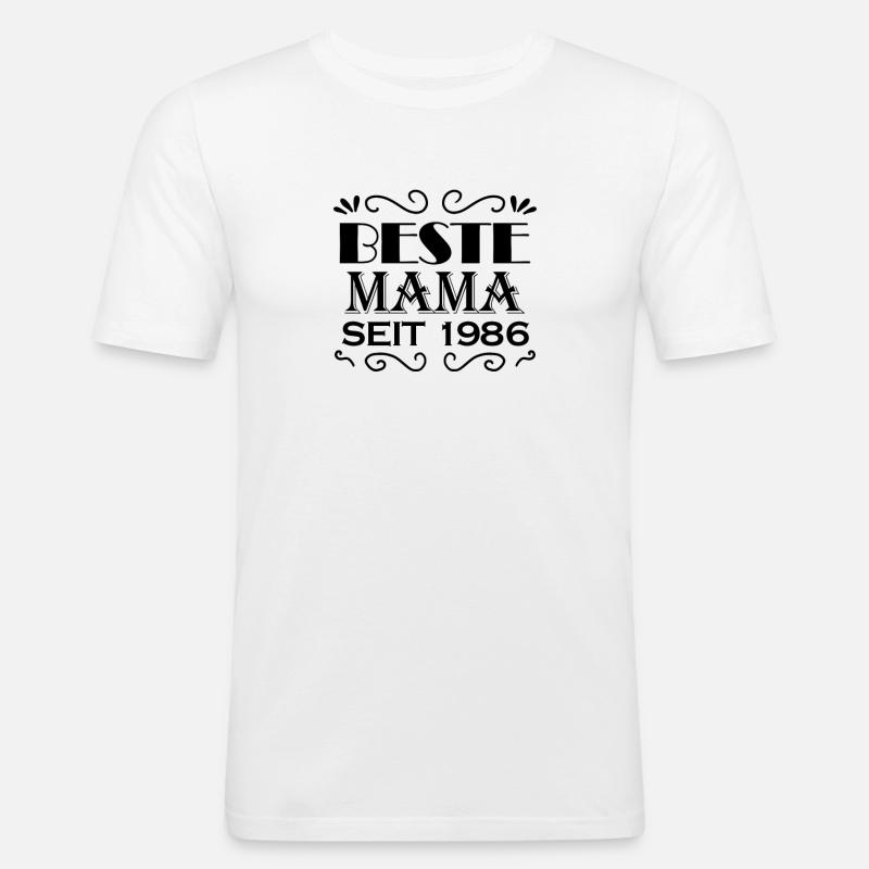 Beste Mama seit 1986 - Männer Slim Fit T-Shirt - Weiß