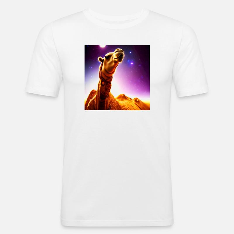 Dromedar Kamel - Wüstenschiff - Männer Slim Fit T-Shirt - Weiß