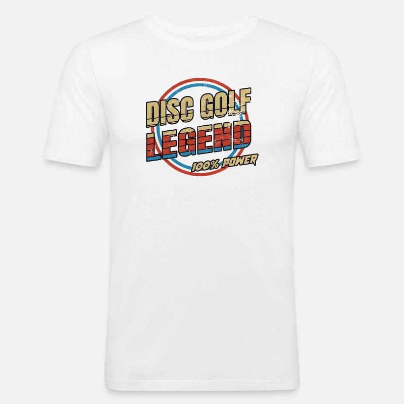 Disco Golf Legenden Design - Männer Slim Fit T-Shirt - Weiß