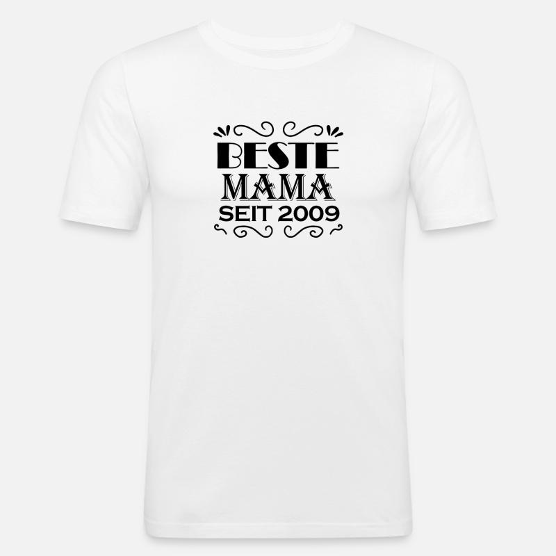 Beste Mama seit 2009 - Männer Slim Fit T-Shirt - Weiß