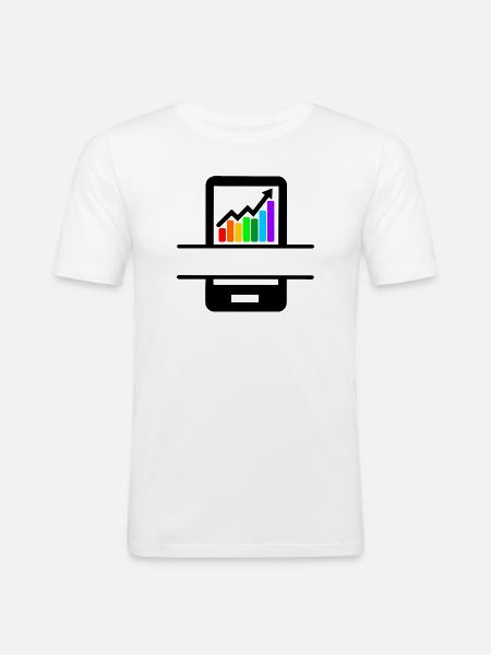 Better results colored graph in smartphone - Men's Slim Fit T-Shirt - white