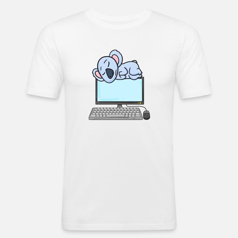 Koala Computer Nerd Programmer Gift - Men's Slim Fit T-Shirt - white