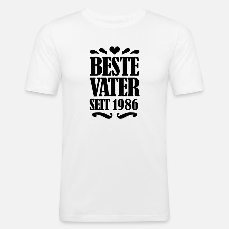 Bester Vater seit 1986 - Männer Slim Fit T-Shirt - Weiß