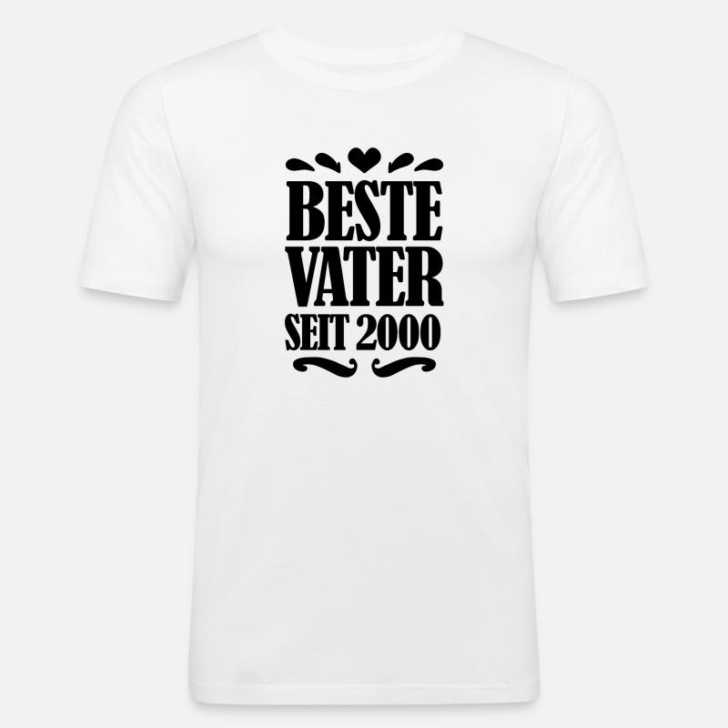 Bester Vater seit 2000 - Männer Slim Fit T-Shirt - Weiß