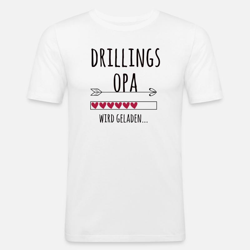 werdender Drillingsopa Schwangerschaft Drillinge - Männer Slim Fit T-Shirt - Weiß