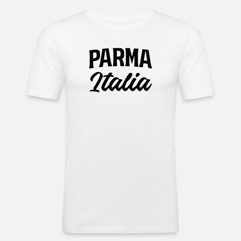Parma Emilia-Romagna - Männer Slim Fit T-Shirt - Weiß