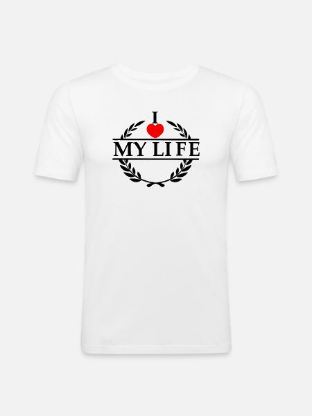 Elsker dit hjerte 020 - Herre Slim Fit T-Shirt - hvid