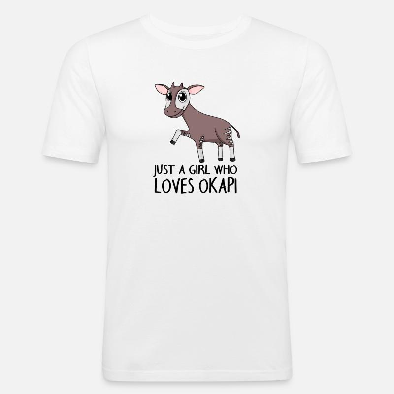 Okapi Mädchen Spruch - Männer Slim Fit T-Shirt - Weiß