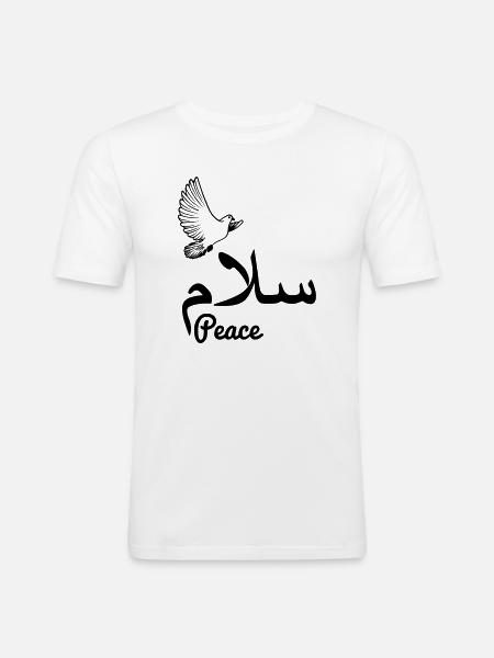 Arab peace with dove peace - Men's Slim Fit T-Shirt - white