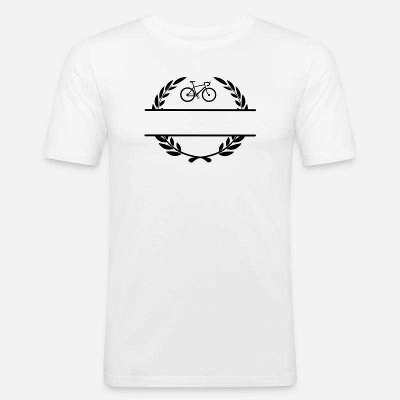 Fahrrad im Lorbeerkranz - Männer Slim Fit T-Shirt - Weiß