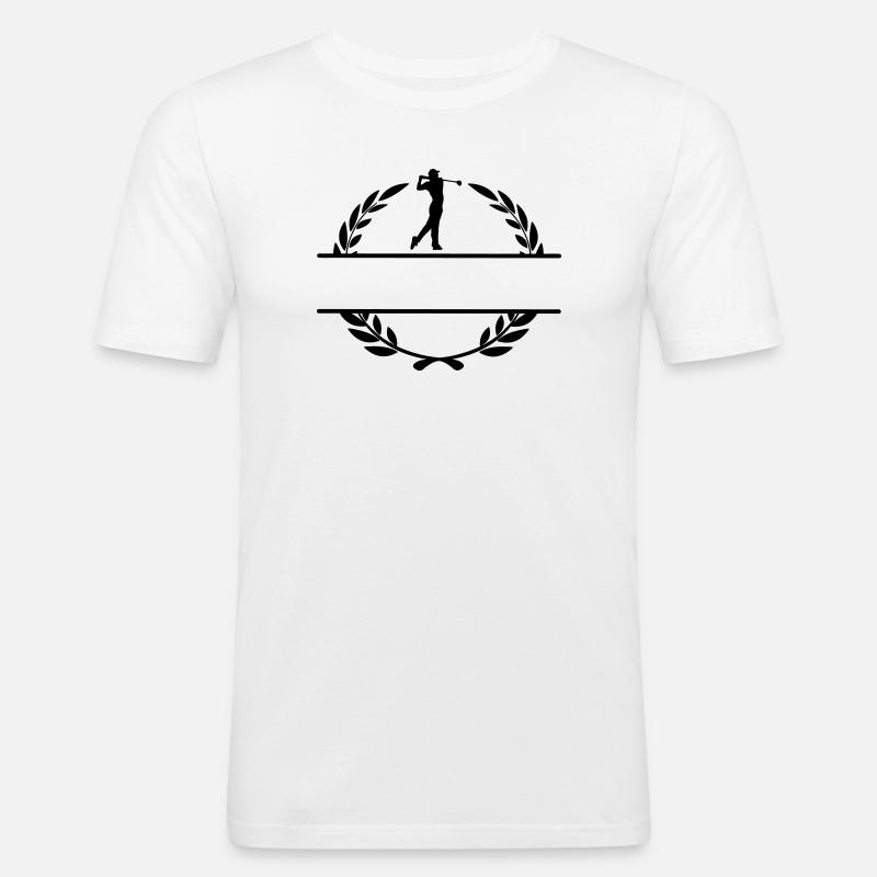 Golfer im Lorbeerkranz - Männer Slim Fit T-Shirt - Weiß