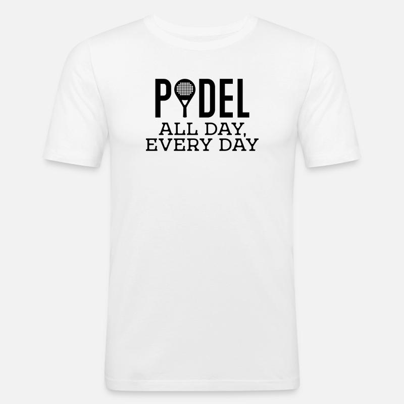 Racket Padel Training Padel Game Statement - Men's Slim Fit T-Shirt - white