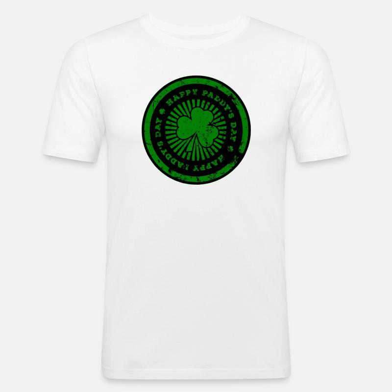 Empreinte verte de la Saint-Patrick - T-shirt près du corps Homme - blanc