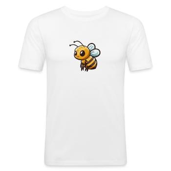 Abeille comique mignonne - T-shirt près du corps Homme - blanc - Devant - Nik (191cm)