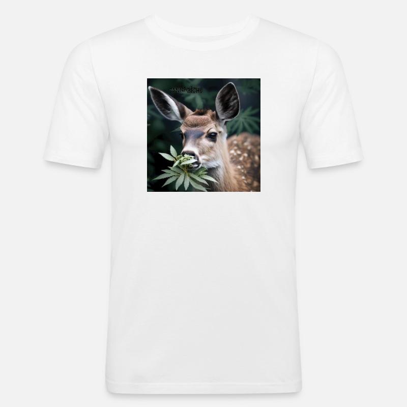 Cannabiche 07 mit Tippfehler - Männer Slim Fit T-Shirt - Weiß