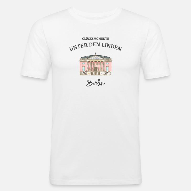 Berlin, Oper Unter den Linden - Männer Slim Fit T-Shirt - Weiß
