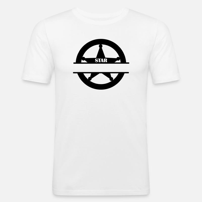 Marschallstern im Kreismonogramm - Männer Slim Fit T-Shirt - Weiß