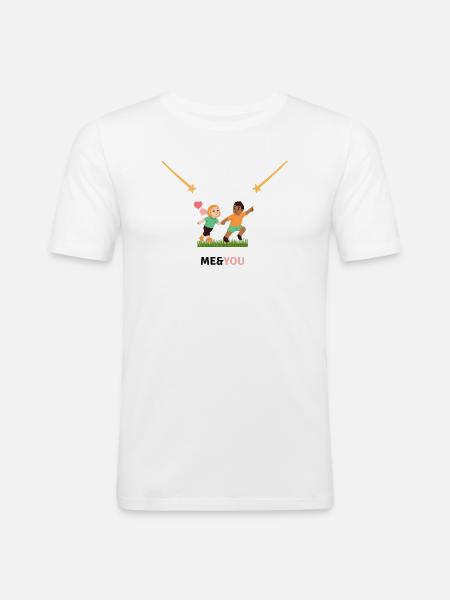 Hearts in Love - Men's Slim Fit T-Shirt - white