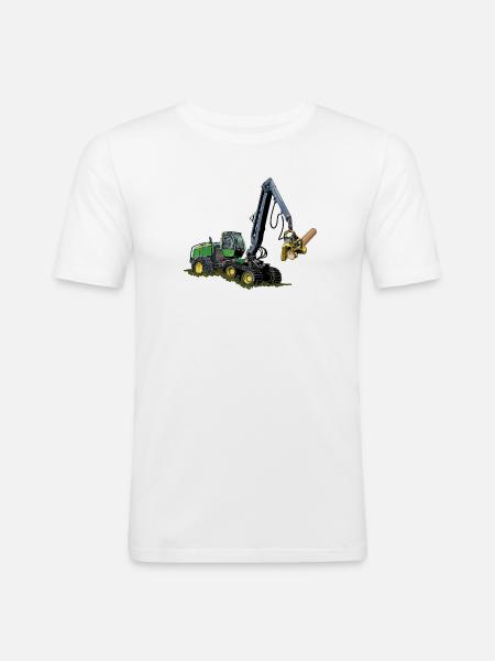 Moissonneuse-batteuse, Moissonneuse-batteuse - T-shirt près du corps Homme - blanc