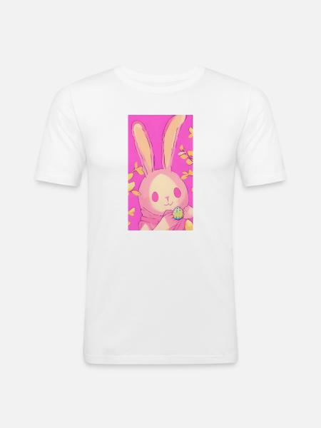 Pastel Easter Bunny Pink Easter Egg - Men's Slim Fit T-Shirt - white
