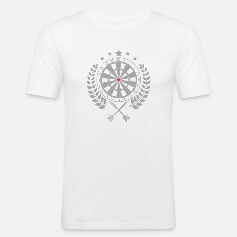 Darts - Darts Lover Apparel - Männer Slim Fit T-Shirt - Weiß