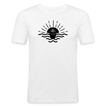 Sonnenuntergang Seeurne - Männer Slim Fit T-Shirt - Weiß - Vorne - Nik (191cm)