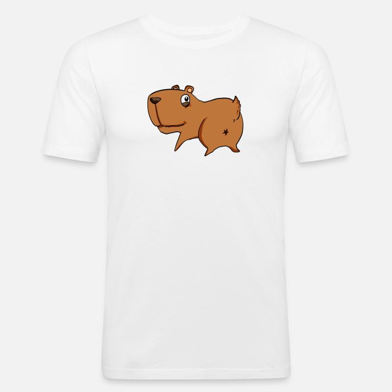 Capybara from behind - Capybara butt - Men's Slim Fit T-Shirt - white