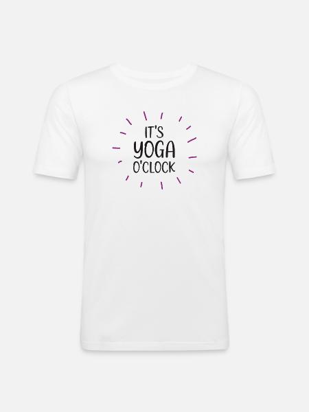 It's Yoga O'clock - Men's Slim Fit T-Shirt - white