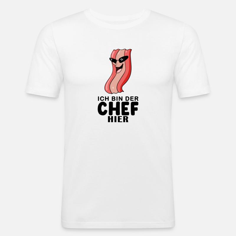 Chef Spruch lustig - Männer Slim Fit T-Shirt - Weiß